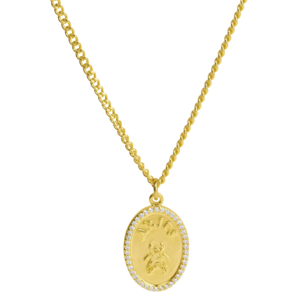 Aries Chain Necklace With Fly Paved Pendants