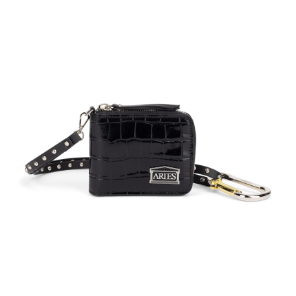 Aries Croc Studded Bobby Wallet