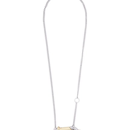Aries Mini Carabiner Pearl Necklace Silver