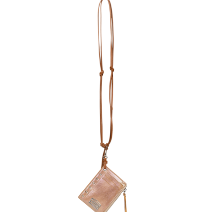 Aries Pearl Leather Studded Card Holder