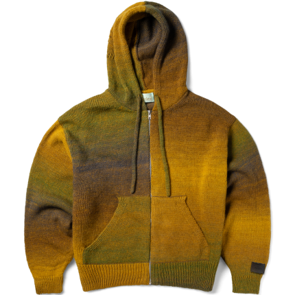 Aries Space Dye Temple Knit Zip Thru Hoodie