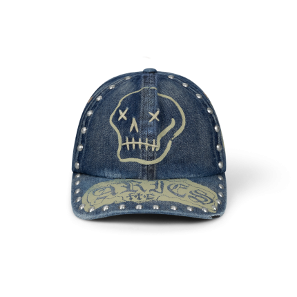 Studded Mega Graphic Denim Cap